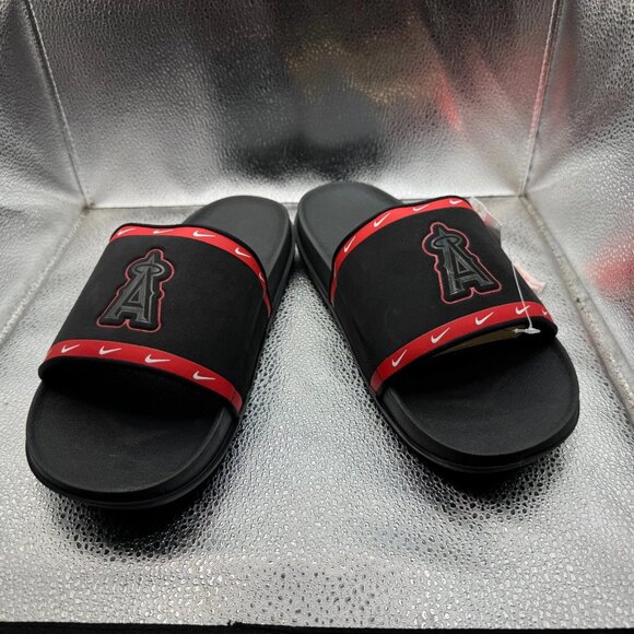 Size 10 Nike Offcourt MLB Angels Mens Black Anthracite Slides‎ DH6979-001 main image 9